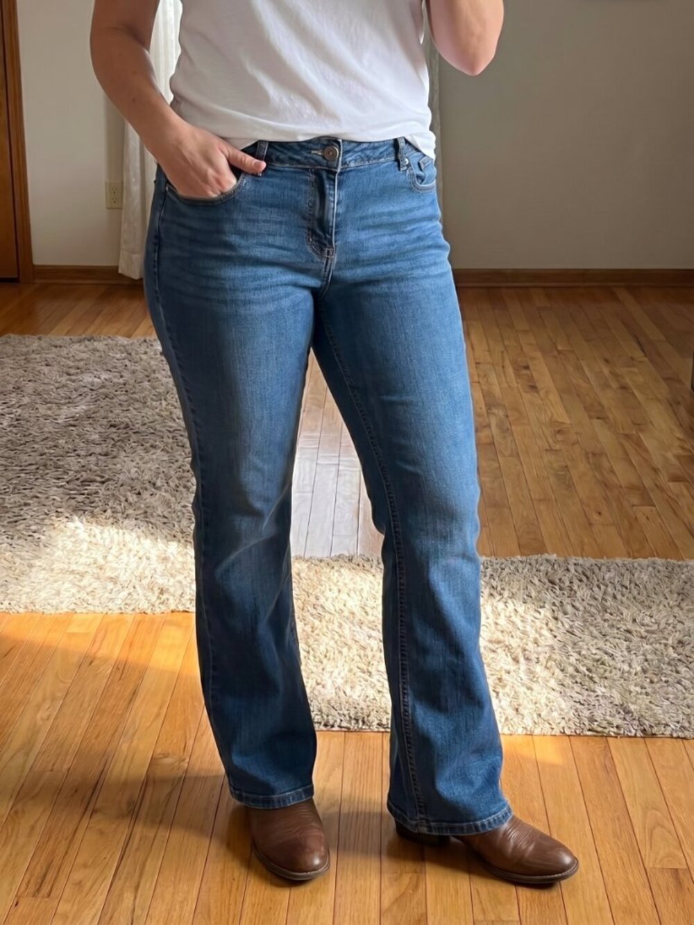 Maurices Mid Rise Bootcut Jeans Size 16 Short Blue Curvy Plus Petite Inseam